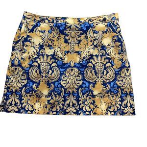 EP Pro 16 Skort Gold Blue Stunning Polyester Spandex Side Zipper Slit‎ Pockets